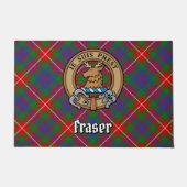 Clan Fraser van Lovat Crest over Tartan Deurmat (Voorkant)