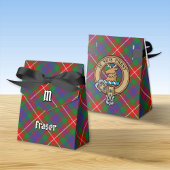 Clan Fraser van Lovat Crest over Tartan Favor Box Bedankdoosjes
