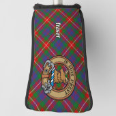 Clan Fraser van Lovat Crest over Tartan Golfheadcover (Draai 90)