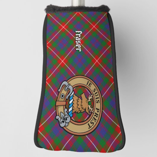Clan Fraser van Lovat Crest over Tartan Golfheadcover (Draai 90)