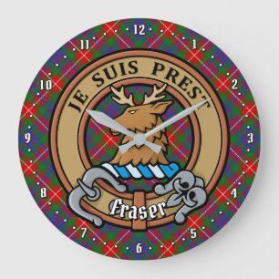 Clan Fraser van Lovat Crest over Tartan Grote Klok