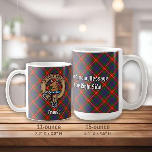 Clan Fraser van Lovat Crest over Tartan Koffiemok