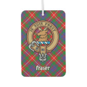 Clan Fraser van Lovat Crest over Tartan Luchtverfrisser (Voorkant)