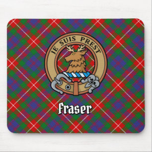 Clan Fraser van Lovat Crest over Tartan Muismat