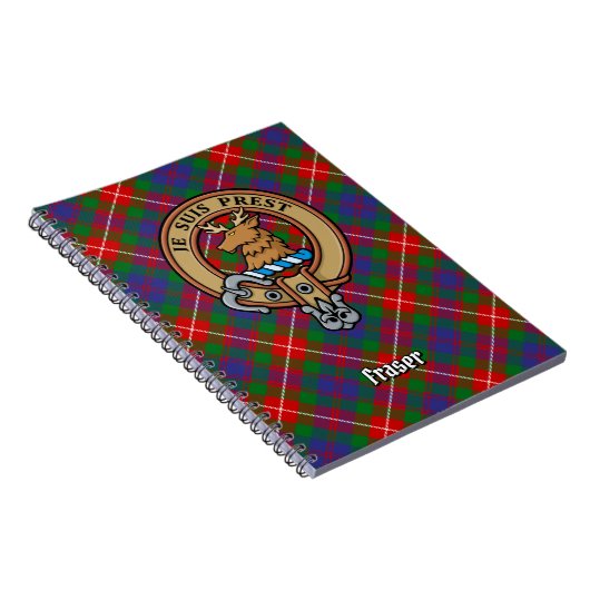 Clan Fraser van Lovat Crest over Tartan Notitieboek (Rechterzijde)