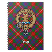 Clan Fraser van Lovat Crest over Tartan Notitieboek (Voorkant)