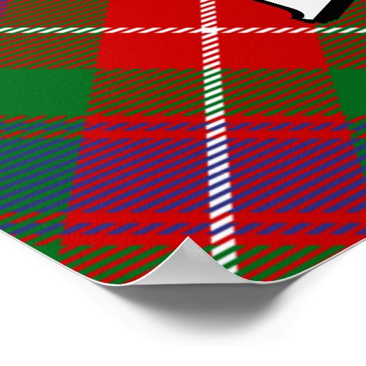 Clan Fraser van Lovat Crest over Tartan Poster (Hoek)