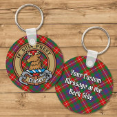 Clan Fraser van Lovat Crest over Tartan Sleutelhanger