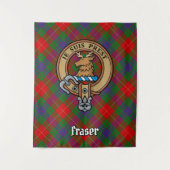 Clan Fraser van Lovat Crest over Tartan Wandkleed (Voorkant)