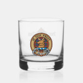 Clan Fraser van Lovat Crest over Tartan Whisky Glas (Voorkant)
