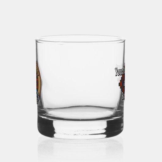 Clan Fraser van Lovat Crest over Tartan Whisky Glas (Links)