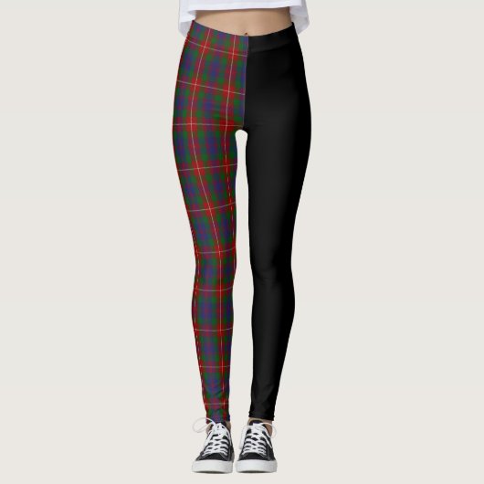 Clan Fraser van Lovat Crest & Tartan Leggings (Voorkant)