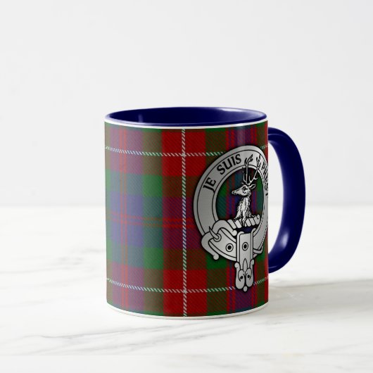 Clan Fraser van Lovat Crest & Tartan Mok (Voorkant rechts)