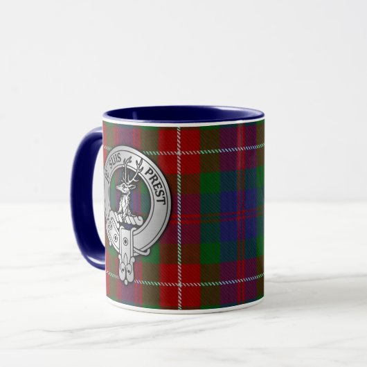 Clan Fraser van Lovat Crest & Tartan Mok (Voorkant links)