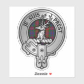 Clan Fraser van Lovat Crest & Tartan Sticker (Vel)