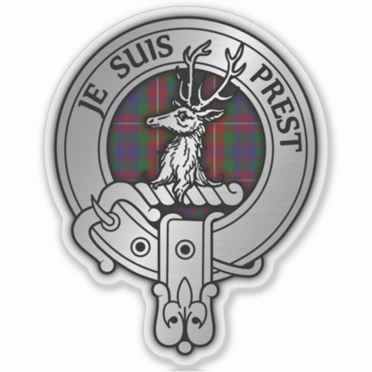 Clan Fraser van Lovat Crest & Tartan Sticker (Voorkant)