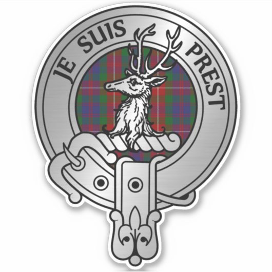 Clan Fraser van Lovat Crest & Tartan Sticker (Voorkant)
