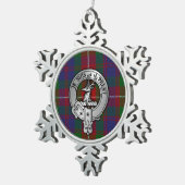Clan Fraser van Lovat Crest & Tartan Tin Sneeuwvlok Ornament (Rechts)