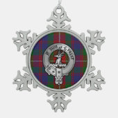 Clan Fraser van Lovat Crest & Tartan Tin Sneeuwvlok Ornament (Voorkant)