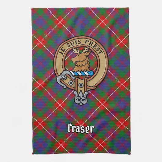 Clan Fraser van Lovat Crest Theedoek (Verticaal)
