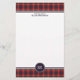 Clan Fraser van Lovat Modern Tartan Monogram Briefpapier