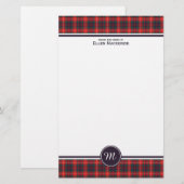 Clan Fraser van Lovat Modern Tartan Monogram Briefpapier (Voorkant / Achterkant)
