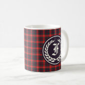 Clan Fraser van Lovat Modern Tartan Monogram Koffiemok (Voorkant rechts)
