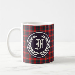 Clan Fraser van Lovat Modern Tartan Monogram Koffiemok