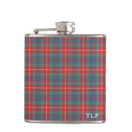 Clan Fraser van Lovat Oude Tartan Monogram Heupfles
