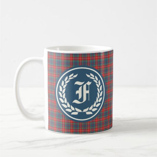 Clan Fraser van Lovat Oude Tartan Monogram Koffiemok (Links)