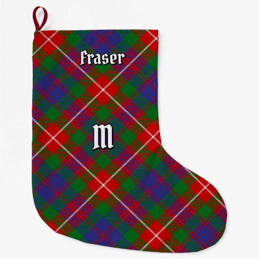 Clan Fraser van Lovat Tartan Grote Kerstsok (Voorkant)