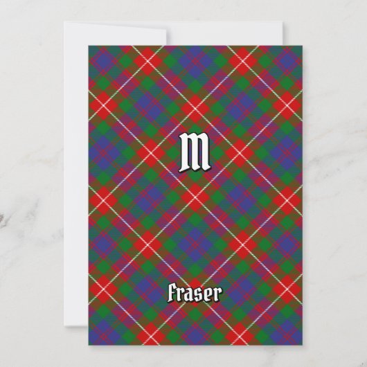 Clan Fraser van Lovat Tartan Kaart (Voorkant)