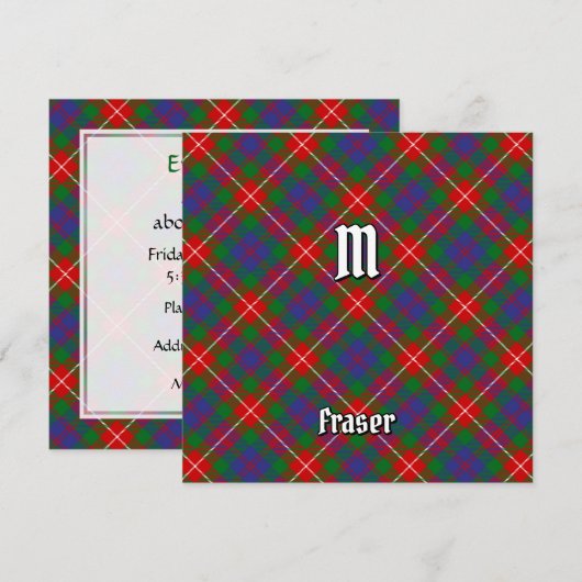 Clan Fraser van Lovat Tartan Kaart (Voorkant / Achterkant)