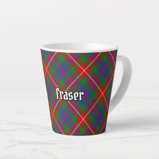 Clan Fraser van Lovat Tartan Latte Mok (Rechterhoek)