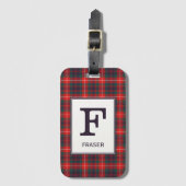 Clan Fraser van Lovat Tartan Monogrammed Bagagelabel (Voorkant (verticaal))
