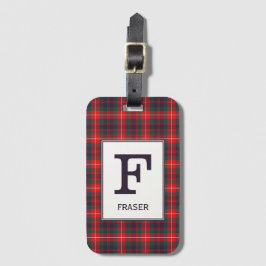 Clan Fraser van Lovat Tartan Monogrammed Bagagelabel