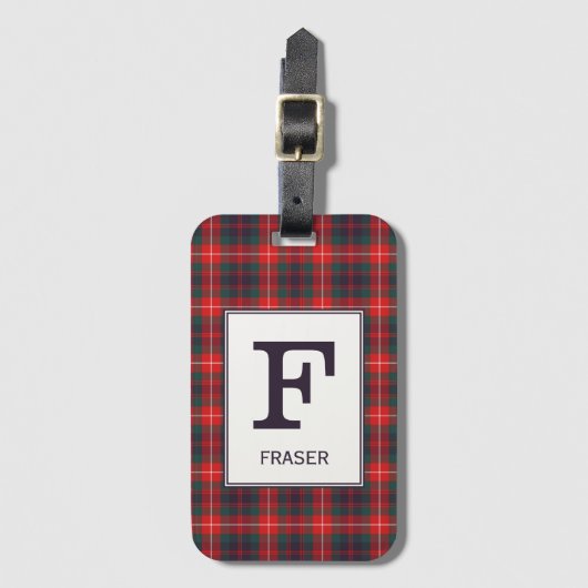 Clan Fraser van Lovat Tartan Monogrammed Bagagelabel (Voorkant (verticaal))