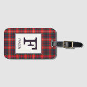 Clan Fraser van Lovat Tartan Monogrammed Bagagelabel (Voorkant (horizontaal))