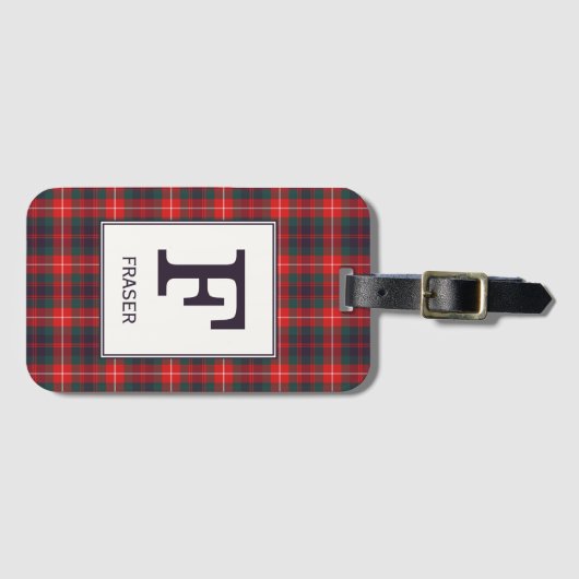 Clan Fraser van Lovat Tartan Monogrammed Bagagelabel (Voorkant (horizontaal))