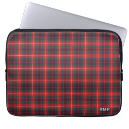Clan Fraser van Lovat Tartan Red Pset Monogrammed Laptop Sleeve