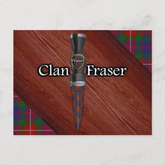 Clan Fraser van Lovat Tartan Sgian Dubh Blade Briefkaart (Voorkant)