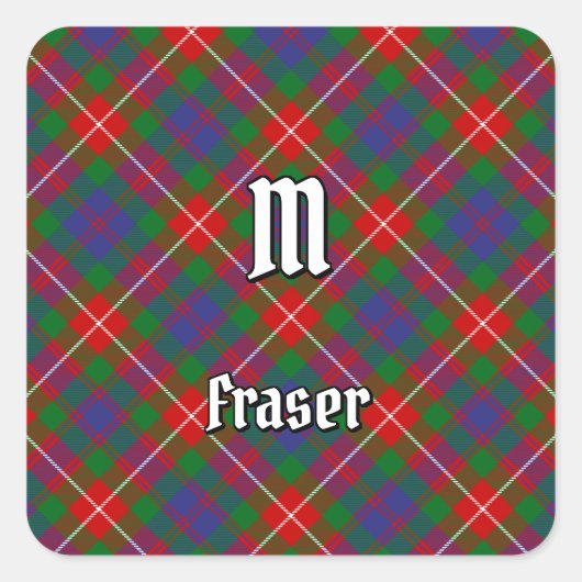 Clan Fraser van Lovat Tartan Vierkante Sticker (Voorkant)