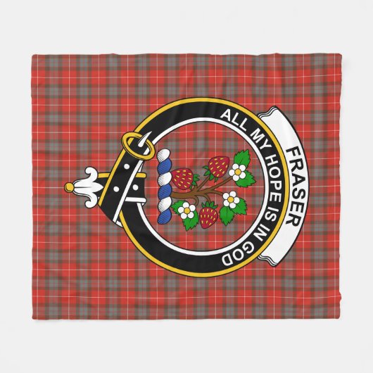 Clan Fraser Verweerde Tartan Plaid Fleece Deken (Voorkant (Horizontaal))