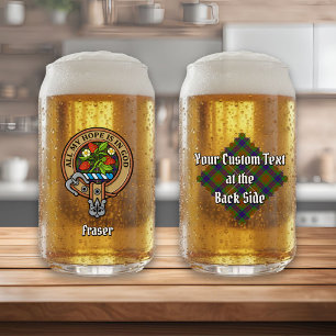 Clan Fraser Wapen over Jacht-Tartan Blikvorm Glas