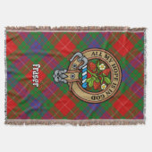 Clan Fraser Wapen over Tartan Deken (Voorkant)