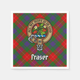 Clan Fraser Wapen over Tartan Servet