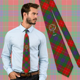 Clan Fraser Wapen over Tartan Stropdas