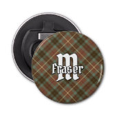 Clan Fraser Weathered Hunting Tartan Button Flesopener (Voorkant)