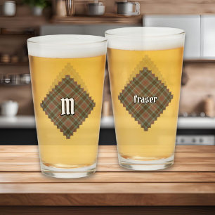 Clan Fraser Weathered Hunting Tartan Glass Glas
