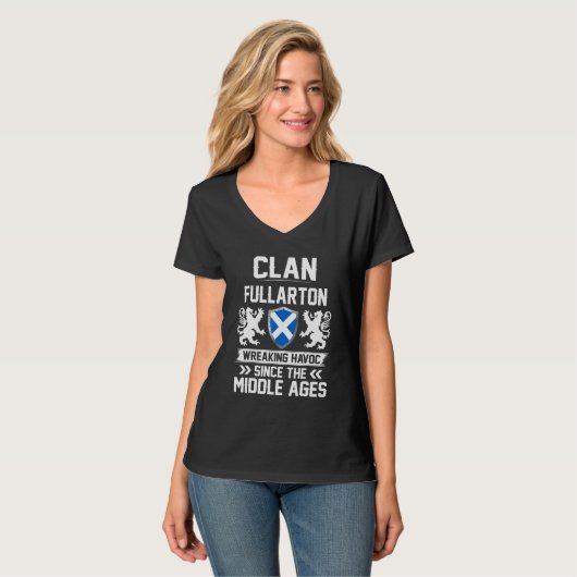 Clan Fullarton Schotse familie Clan Schotland Wrea T-shirt (Voorkant volledig)